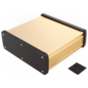 ALUG708GD160, Алюминиевый золотой корпус с черными торцевыми панелями