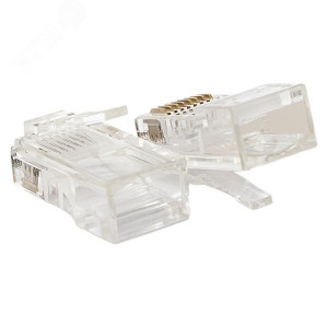 Коннектор RJ-45 TERACOM неэкранированный 8P8C Cat.5E универсальный (упак.50шт) [TRC-PLUG-5EUTP-50]