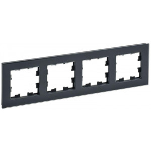 Рамка 4-м BRITE РУ-4-2-БрЧ стекло черн. BR-M42-G-K02