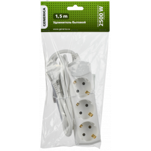 Удлинитель 3х3м с заземл. 10А IP20 У03 2P+PE 250В 3х1 WYP10-10-03-03-Z-G