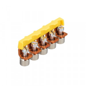 Соединительная перемычка IVB WKN10 - 5, Соединительная перемычка, 5 полюсов, изолированная, винтовая, для клемм: WKN 10, цвет: желтый