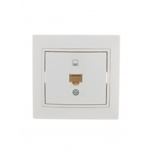 Розетка компьютерная 1-м СП Mira RJ45 бел./бел. 701-0202-139
