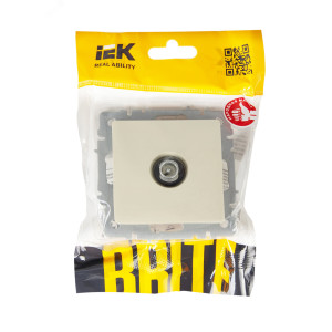 BRITE Розетка TV проходная РТВ10-0-БрКр бежевый BR-A10-P-K10