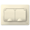 Розетка 2-м СП Blanca 16А IP44 250В с заземл. защ. шторки с крышкой молоч. SE BLNRS441122