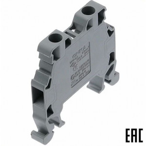 Проходная клемма MRK 1,5, Проходная клемма,  тип фиксации провода: винтовой, номинальное сечение: 1,5 мм кв., 17,5A, 750V, ширина: 5,1 мм, цвет: серый, тип монтажа: DIN35