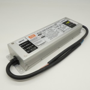 ELG-240-C2100-3Y, AC-DC, 241.5Вт, IP67, вход 100…305В AC, 47…63Гц/142…431В DC, ККМ, выход 57...115В/2100мА, изоляция 3750В AC, в кожухе 244х71х37.5, -40…+85°С (корпус), с проводом заземления
