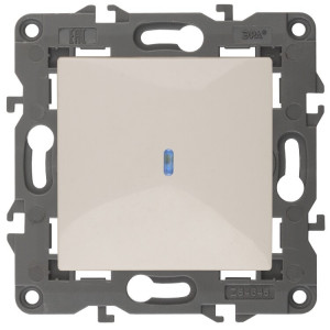 14-1102-02 Выключатель с подсветкой, 10АХ-250В, IP20, Elegance, сл.кость (10/100/3000) Б0034216