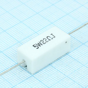SQP5WJ22RB, Резистор керамический цементный аксиальный (SQP) 5Вт 22Ом ±5%