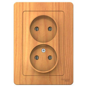 Розетка 2-м СП Blanca 16А IP20 250В без заземл. без защ. шторок ясень SE BLNRS000025