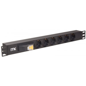PDU 6 роз. нем. ст. с автом.10А 1U, вх.С14 без каб. чер. PH21-6D3