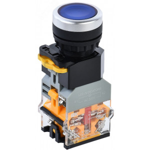 Кнопка D8-11D d=22мм 1з+1р с подсветкой синяя BBT30-11D-3-12-K07
