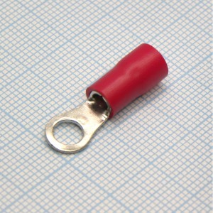 RV3.5-5S  Red, наконечник кабельный кольцевой с изоляцией d=5.3мм, сеч. пров.2.5-4.0мм2
