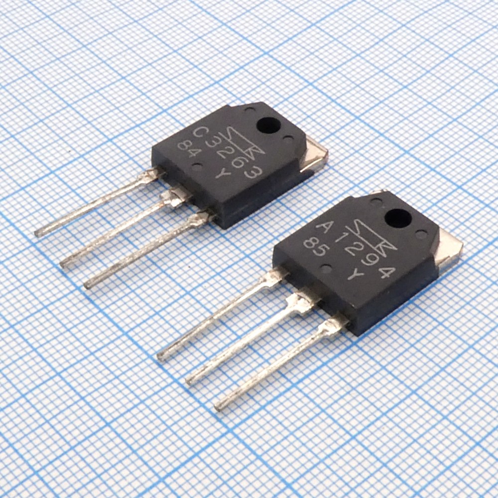 Изображение товара Пара биполярных транзисторов 2SA1294 и 2SC3263 + 15 А 130 Вт монтаж в корпусе MT-100