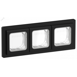 FLITE Рамка 3-местная IP55 Рпро-3-55-ФлЧ черный IEK FI-M30-32-55-K02