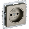 Розетка BRITE РС10-1-0-БрШ 10А без заземл. без защ. шторок шампань BR-R10-10-K37