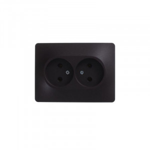 Розетка 2-м СП Glossa 16А IP20 250В без заземл. шоколад SE GSL000820