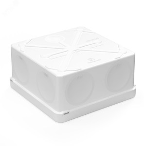 Коробка распределительная 60-0300-9003 для прямого монтажа двухкомпонентная безгалогенная (HF) белая 100х100х50 (66шт/кор) 60-0300-9003