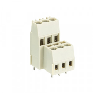 Клемма 8291 E/3/6, Клемма, 2 этажа, горизонтальный подвод кабеля, на плату, шаг: 5.08 мм, 6 полюсов, фиксация провода винтовая, исполнение: с маркировкой, 300V, 16А, цвет: серый