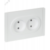 Изображение товара Розетка 2-м СП FORTE&PIANO FP226 10А без заземл. без защ. шторок безвинт. крепл. бел. IEK FP-R20-10-1-K01