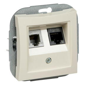 ДУЭТ РОЗЕТКА двойная RJ11+RJ45, кат.5E, механизм, БЕЖЕВЫЙ C3(2) WDE000285