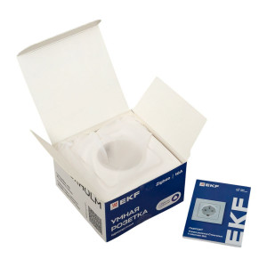 Умная розетка Стокгольм 1-местная 16А белый Zigbee EKF Сonnect RCS-ST16-WD-ZB