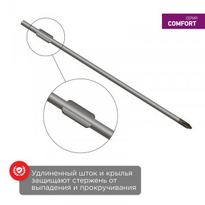 Отвертка крестовая PH 1х100мм двухкомпонентная рукоятка 12-4727