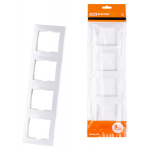 Рамка 4-х постовая вертикальная белая "Таймыр" SQ1814-0029