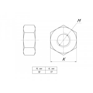 Гайка шестигранная М10 g6grm10