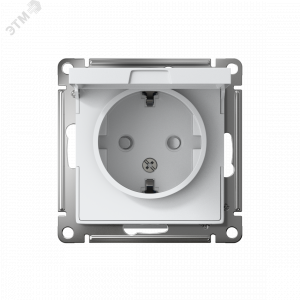 Розетка 1-м СП AtlasDesign 16А IP20 с заземл. защ. шторки с крышкой механизм бел. SE ATN000146