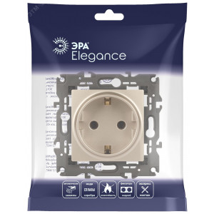 14-2101-04 Розетка 2P+E Schuko, 16A-250В, IP20, Elegance, шампань (10/100/2800) Б0034268