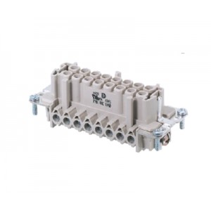 Розеточная контактная вставка 70.302.1640.0, Розеточная контактная вставка, винтовая фиксация, 16 полюсов + PE, типоразмер 16B, 500V, 16A, сечение обслуживаемых проводников 0,5-2,5 мм кв, тип покрытия контактов: олово, с защитой провода