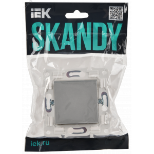 SKANDY Выключатель 1-клавишный проходной 10А SK-V02S серебряный IEK SK-V12-0-10-K23