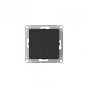 ATLASDESIGN 2-клавишный ВЫКЛЮЧАТЕЛЬ, сх.5, 10АХ, быстрозажимные клеммы, КАРБОН ATN001051S