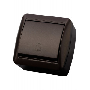 Кнопка звонковая открытой установки IP44 6А шоколад "Селигер" SQ1818-0216