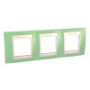 UNICA ХАМЕЛЕОН РАМКА 3-постовая, горизонтальная, БЕЖЕВЫЙ/ ЗЕЛЕНОЕ ЯБЛОКО MGU6.006.563