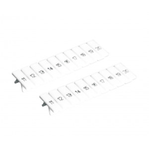 Маркировка (полоска) UZBM 4-10, Маркировочные шильдики, для клемм: UKJ-1.5, 10 шильдиков, нанесенные символы: чистая, цвет: белый