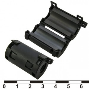 ZCAT2032-0930-BK (BLACK), EMI фильтр, круглый феррит, внутр.9мм, корпус на защелке, 19,5*32мм, импеданс 50 Ом при 100 МГц