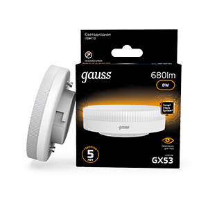 Лампа светодиодная Black 8Вт таблетка 3000К тепл. бел. GX53 680лм 108008108