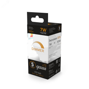 Лампа LED Globe-dim E14 7W 3000К диммируемая 1/10/100 105101107-D