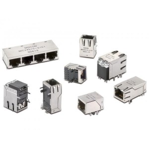 7499211002A, Модульные соединители / соединители Ethernet WE-RJ45 Int XFMR THT 1x1 PoE Tab Down EMI