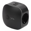 Разветвитель электрический SP-3e-USB-BLACK на 3 розетки + 2 USB с заземлением со шторками 16А черный Б0046364