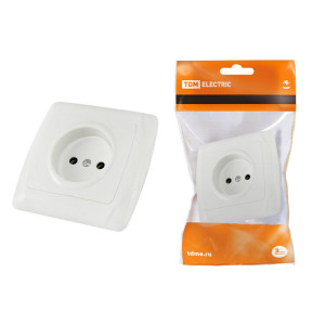 Розетка 2П 10А 250В белая "Онега" SQ1805-0015