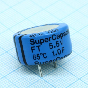 FT0H105ZF, Ионистор стандартный 1Ф 5.5В -20%...+80% (21.5 X 13)мм шаг радиальных выводов 7.62мм 3.5Ом 85C россыпь