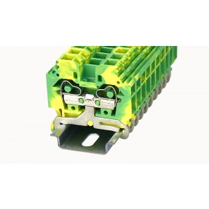 Заземляющая клемма WS6-SD-PE-01P-1C-00Z(H), Заземляющая клемма, тип фиксации провода: пружинный, номинальное сечение: 6 мм кв., ширина: 8 мм, цвет: желто-зеленый, тип монтажа: DIN35