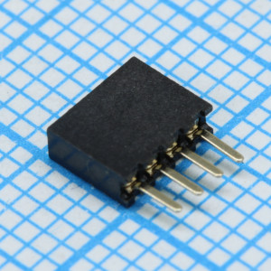 DS1065-01-1X4S8BV, Разъем штыревой 1х4 контактов, шаг 1.27мм, высота 4.40мм