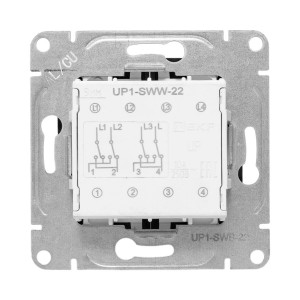 Механизм выключателя, двухклавишный, перекр-стный, ч-рный Эпика EKF UP1-SWB-22