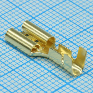 Разъем плоский неизолированный (мама) РП-М 2.5-(6.3), Разъем плоский под двойной обжим, неизолированный (мама) сечение 0.75-2.5 мм2