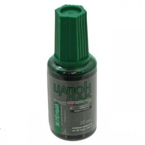 ЦАПОН ЛАК ЗЕЛЕНЫЙ (КИСТ) 20МЛ, Лак