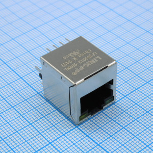 LPJD40129BENL, Разъем RJ-45 (розетка) c индикацией на плату
