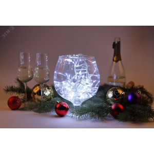 ENIN - WC Гирлянда LED Мишура 3,9 м белый провод, холодный свет, 220V (24/576) Б0047971